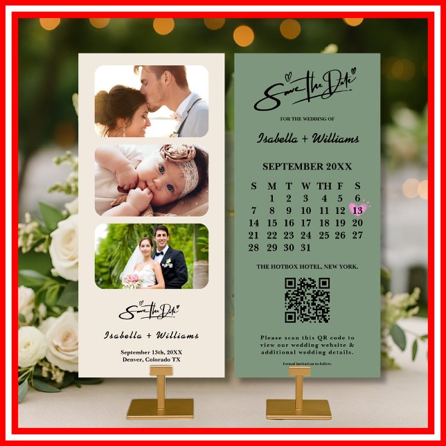 Sage Green Bröllop | Kalender QR-kod (Skapare uppladdad)