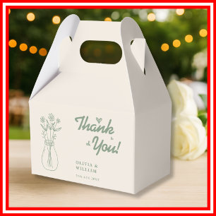 Sage Green Bröllop Vildblomma Presentaskar