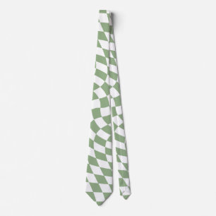 Sage Green Bröllopssamling Check Rutig  Slips
