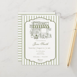 Sage Green Cafe Bebe Kitty Babykalender Inbjudan