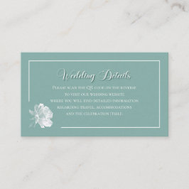 Sage Green Calligraphy Script QR Info Wedding Tilläggskort