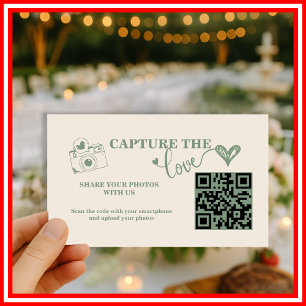 Sage Green Capture The Love QR-kod Bröllop Tilläggskort