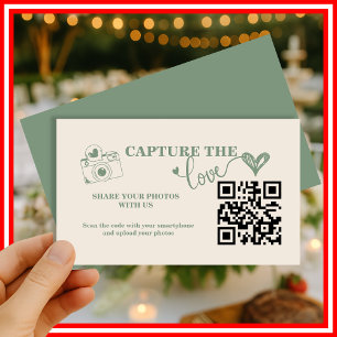 Sage Green Capture The Love QR-kod Bröllop Tilläggskort