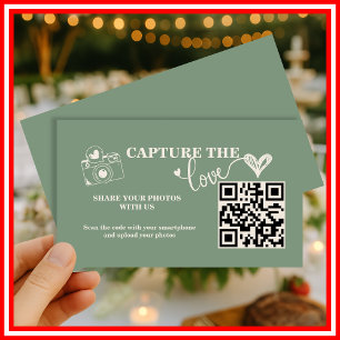 Sage Green Capture The Love QR-kod Bröllop Tilläggskort