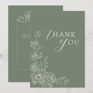 Sage Green Chic Botanical Daisy Garden Wedding Tack Kort