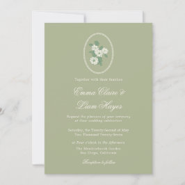Sage Green Chinoiserie Wedding Invitation Inbjudningar