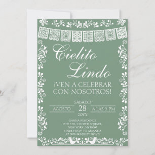 Sage Green Cielito Lindo Mexikansk Fiesta Inbjudningar