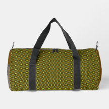 Sage Green Citrus Brown Checkered Pattern