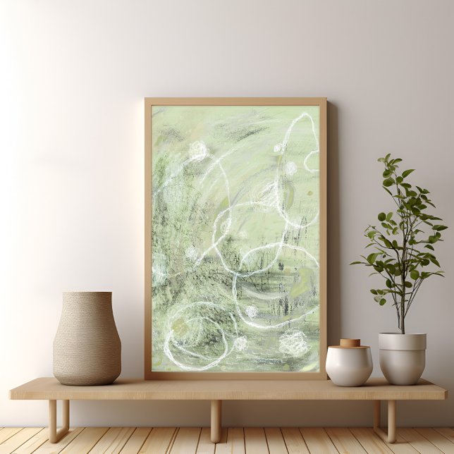 Sage Green Contemporary Abstract art Poster (Skapare uppladdad)