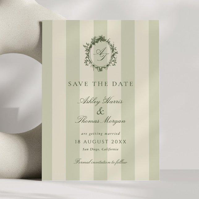 Sage Green Crest Wedding Save The Date Spara Datumet (Skapare uppladdad)