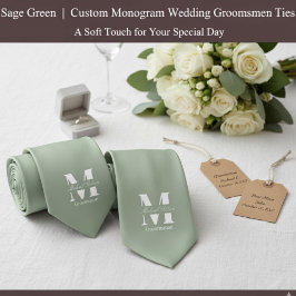 Sage Green | Custom Monogram Wedding Groomsmen Slips