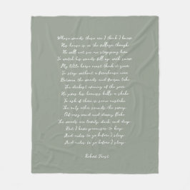 Sage Green Custom Poem Song Lyric Quote Fleecefilt