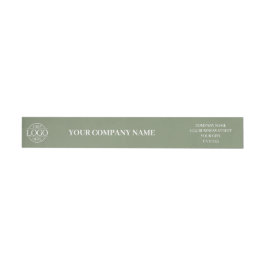 Sage Green Custom Simple Business Logo Branded Etikettband