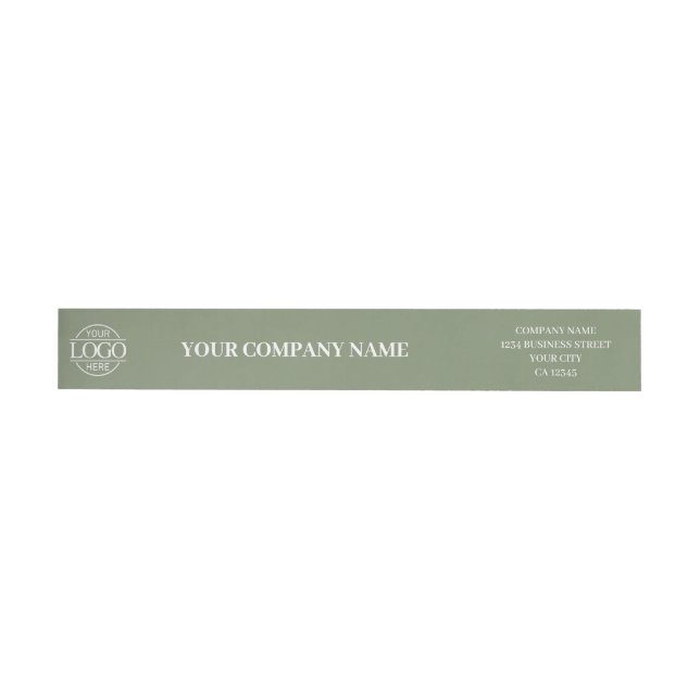 Sage Green Custom Simple Business Logo Branded Etikettband (Individual)