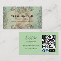 Sage Green-doula-skript social ikon QR-kod foto