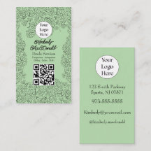 Sage Green dula-tjänster skriptlogotyp QR-kod