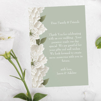 Sage Green Elegant Luxury Floral Wedding Tack Kort