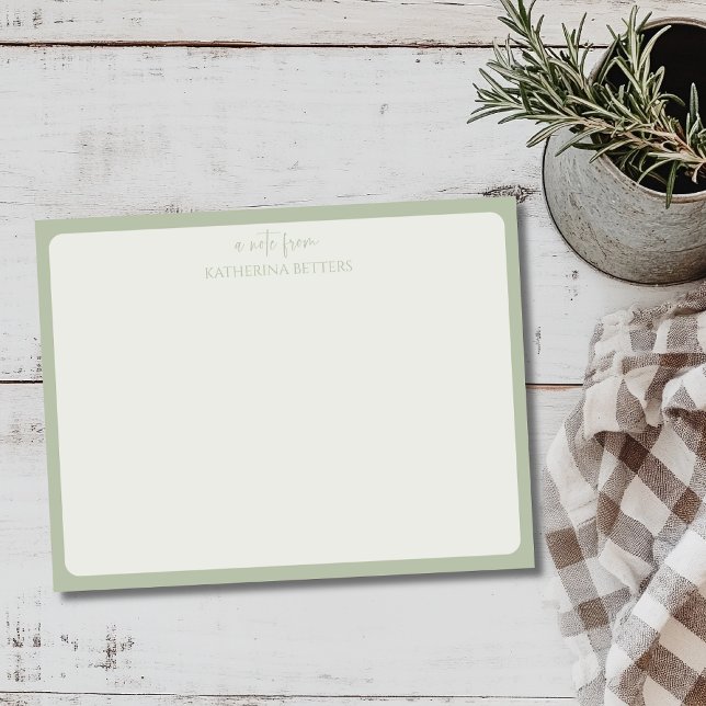 Sage Green Elegant Simple Statnionery Note Card Inbjudningar (Skapare uppladdad)