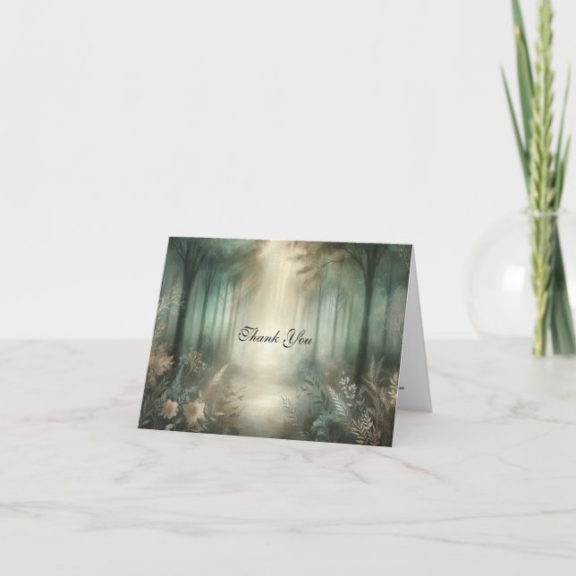 Sage Green Enchanted Forest Radiance Wedding  Tack Kort (Framsida)