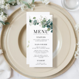 Sage Green Eucalyptus Elegant Boho Wedding Meny