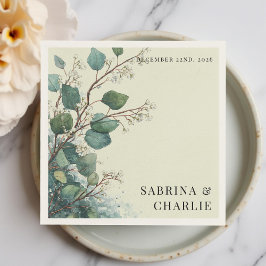 Sage Green Eucalyptus Elegant Foliage Wedding Pappersservett