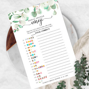 Sage Green Eucalyptus Grönska Bröllops Emoji Lek Flygblad
