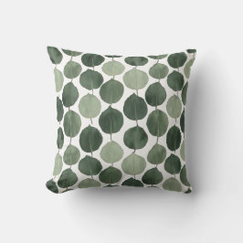 Sage Green Eucalyptus Leaf Pattern Botanical Plant Kudde