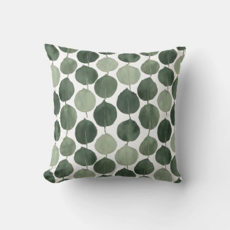 Sage Green Eucalyptus Leaf Pattern Botanical Plant Kudde
