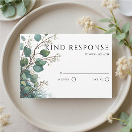 Sage Green Eucalyptus QR Code Wedding OSA Kort