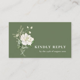 Sage Green Eucalyptus & QR-kod Bröllops-RSVP Tilläggskort
