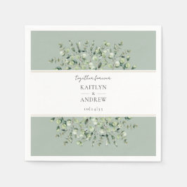 Sage Green Eucalyptus Together Forever Wedding Pappersservett