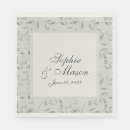 Sage Green Eucalyptus Wedding Napkin Pappersservett