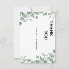 Sage Green Eucalyptus Wedding Thank You Card Tack Kort