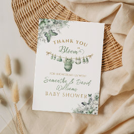 Sage Green Floral Butterfly Baby in Bloom Tack Kort