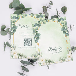 Sage Green Floral Eucalyptus Botanical Wedding OSA Kort