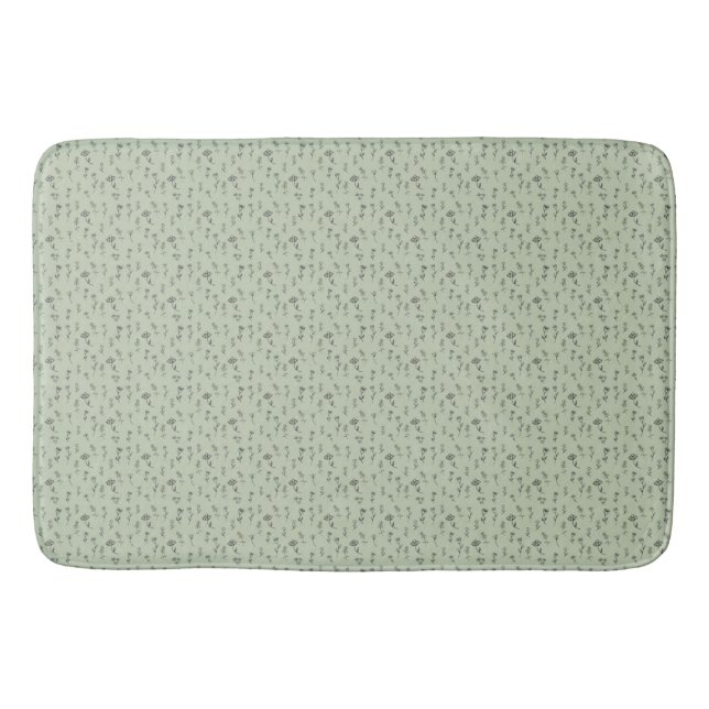 Sage Green Floral Pattern  Badrumsmatta (Framsidan)