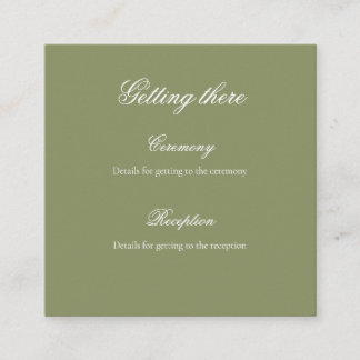 Sage Green Floral Wedding Gift Tag Tilläggskort