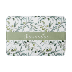 Sage Green Fransk Country Oliv Namn  Badrumsmatta
