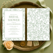 Sage Green French Chinoiserie Floral Bridal Shower