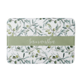 Sage Green French Country Olive Name  Badrumsmatta