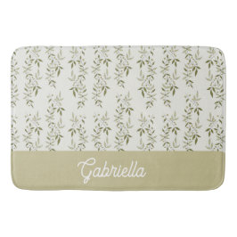 Sage Green French Country Olive Pattern Name Badrumsmatta