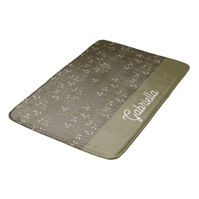 Sage Green French Country Olive Pattern Name Badrumsmatta (Vinklad)