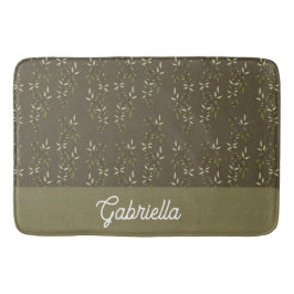 Sage Green French Country Olive Pattern Name Badrumsmatta