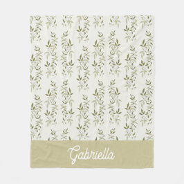 Sage Green French Country Olive Pattern Name Fleecefilt