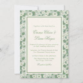 Sage Green Garden Chinoiserie Wedding Invitation Inbjudningar