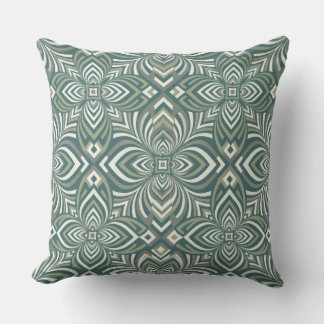 Sage Green Geometric Pattern Kudde