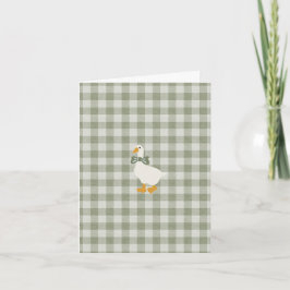 Sage Green Gingham Buffalo Check Baby Shower Kort