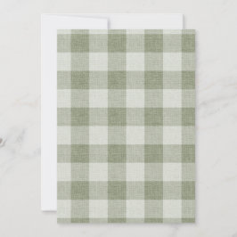 Sage Green Gingham Buffalo Check Linen Texture Inbjudningar