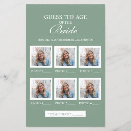 Sage Green Gissa Brudens Ålder Pappersark Flygblad