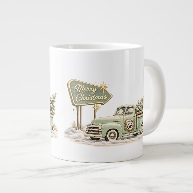 Sage Green Gold Route 66 Julkaffe Jumbo Mugg (Framsida höger)